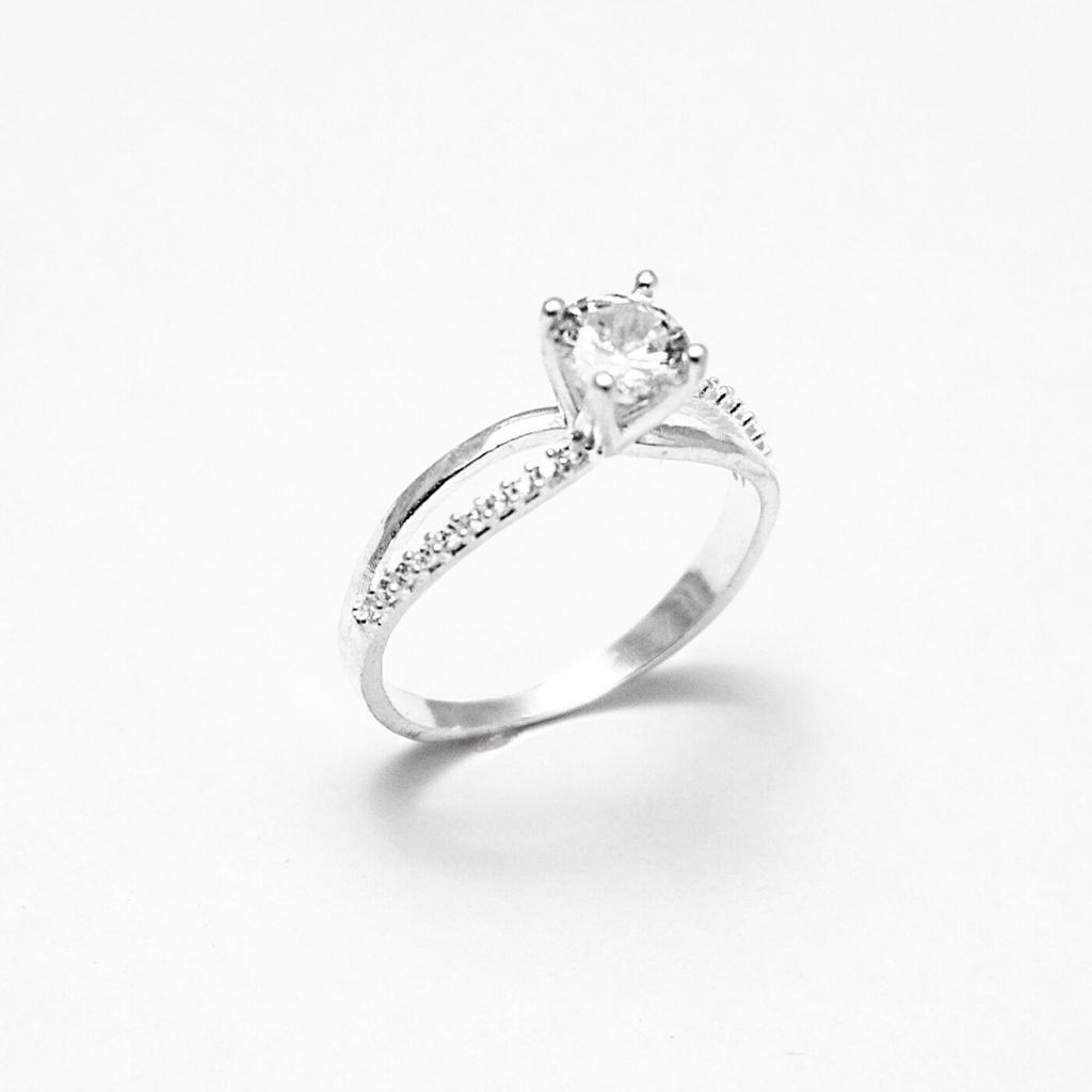 Nhẫn bạc ATJ9034 , nhẫn nữ đính đá thân chéo ANTA Jewelry