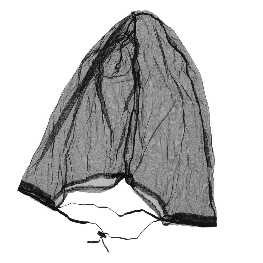 Anti Prevent Mosquito Bee Bug Insect Head Net Mesh Mask Hat Face Cover Black