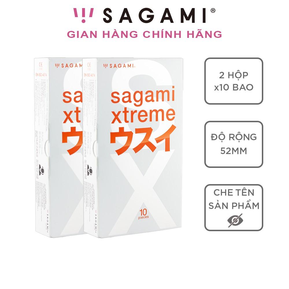 Combo 2 hộp Bao cao su Sagami Superthin - Hộp 10 chiếc - Mỏng - Kiểu truyền thống