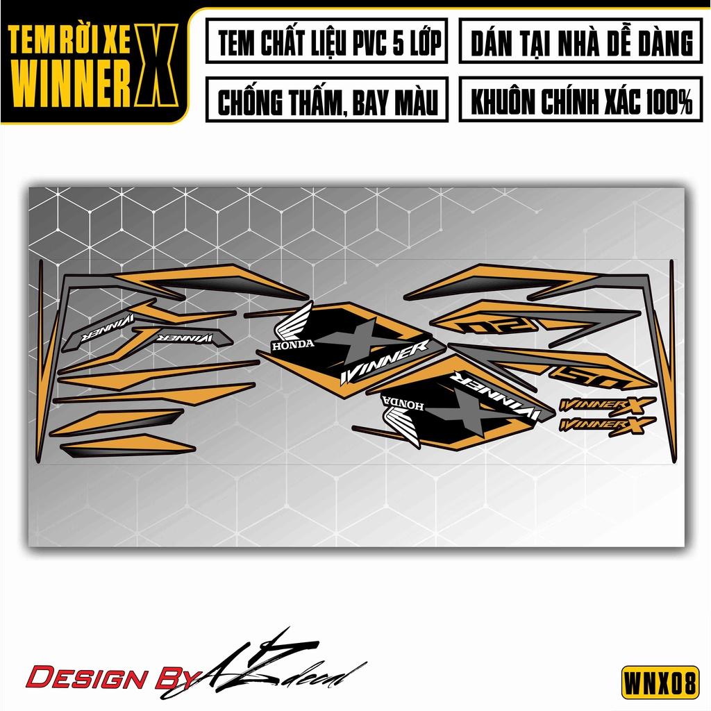 Tem Rời Dán Xe Winner X Cách Điệu | WNX08 | Decal Chế Xe Máy Chất Liệu Tem PVC Cao Cấp - Trắng Xanh