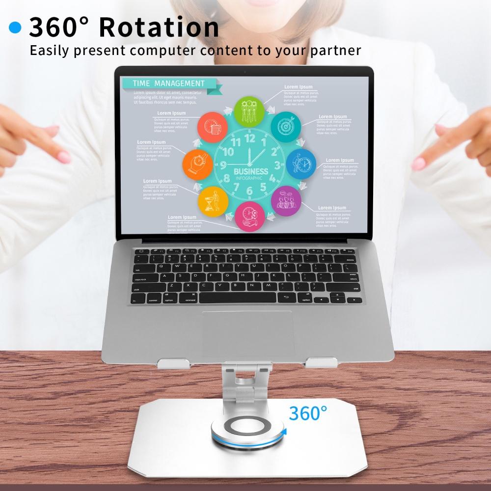 P360 Giá đỡ tản nhiệt có đế xoay 360 độ bằng nhôm có thể điều chỉnh được độ cao cho Macbook Laptop Ipad