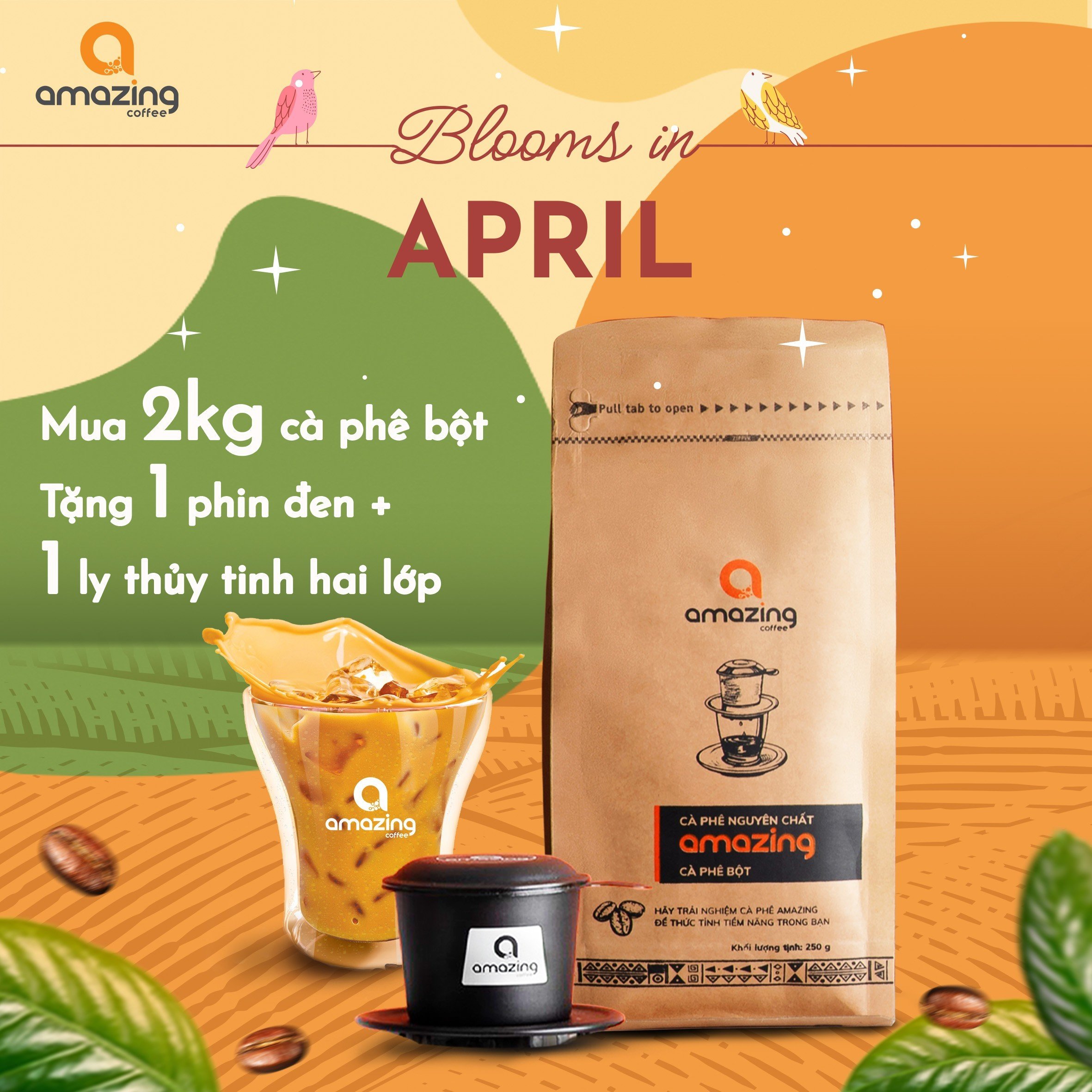 Cà phê bột Amazing 100% Robusta - 1kg