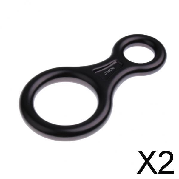 2x35KN Figure 8 Shape Descender Rock Climbing Rappel Belay Device gray