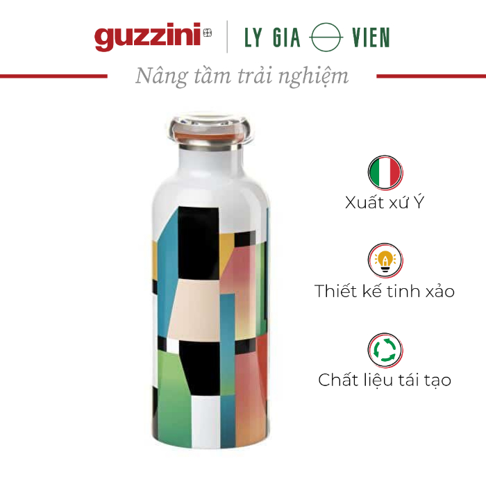 Bình Giữ Nhiệt Guzzini Travel Thermal Bottle Energy Street 500cc - Giữ Nóng 12h &amp; Giữ Lạnh 24h - Ngăn Không Khí, Nắp Kín Chống Rò Rỉ