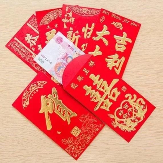 Thếp 6 Bao Lì Xì Giấy Đỏ Đám cưới chúc mừng năm mới lễ tết  Sinh Nhật  Đầy Tháng Thôi Nôi Mừng tuổi