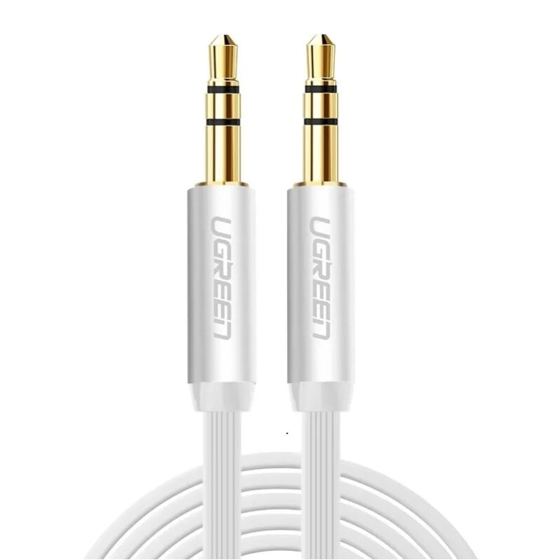 UGREEN 3.5Mm Male Ra 3.5Mm Male Flat Cáp Gold Plated Màu Trắng 1M Av119-10763 - Hàng Chính Hãng