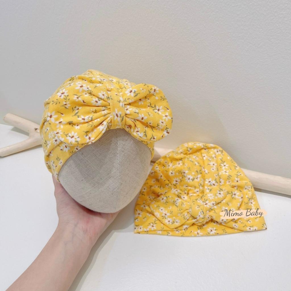 Mũ nón turban màu vàng họa tiết hoa nhí vintage dễ thương cho bé gái MTB167 Mimo baby