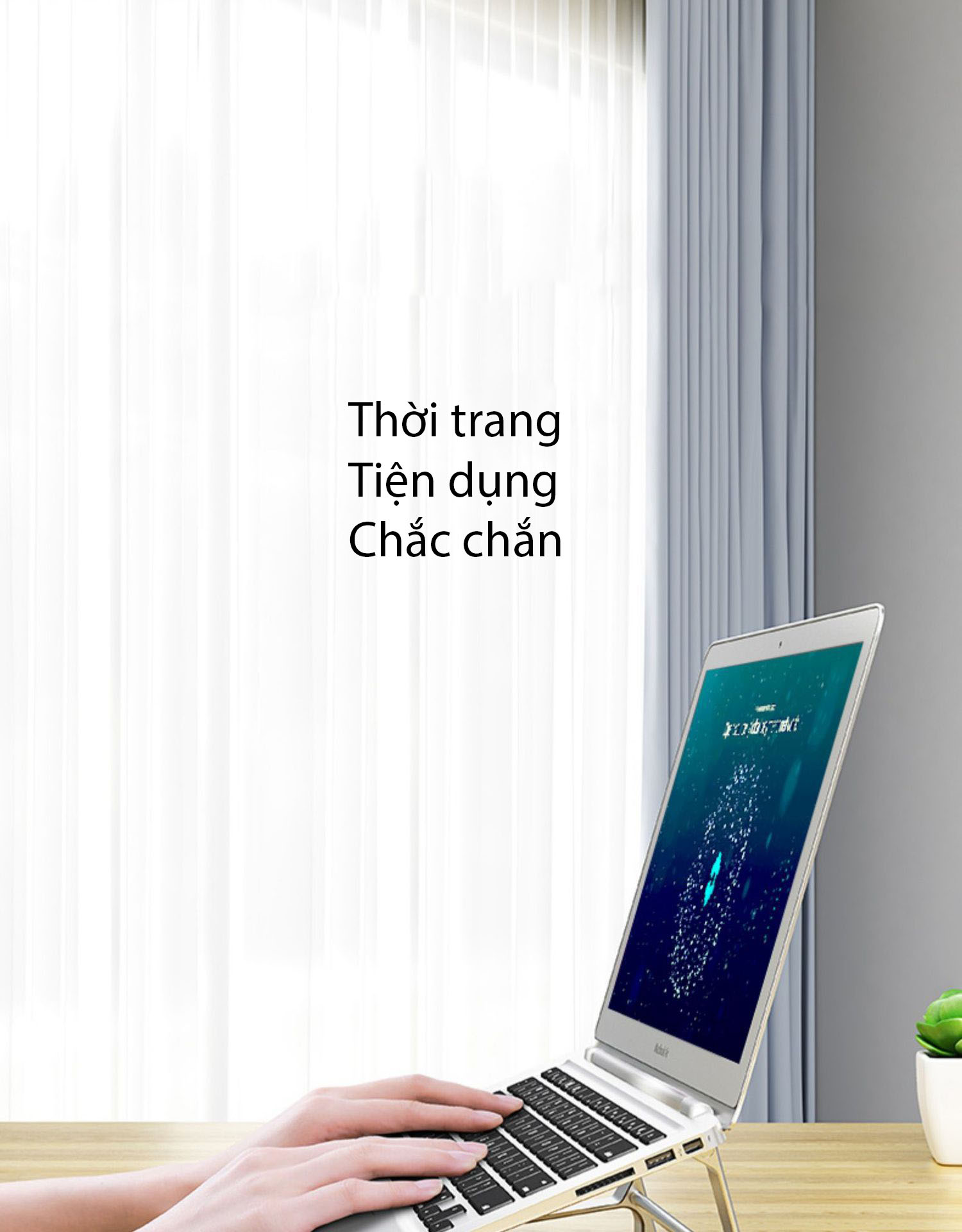 Giá Đỡ Máy Tính, Laptop, iPad, Macbook Hợp Kim Nhôm Cao Cấp. Hỗ Trợ Tản Nhiệt Chống Mỏi Cổ, Vai, Gáy. Hàng Nhập Khẩu Chính Hãng Cao Cấp KitAcoom