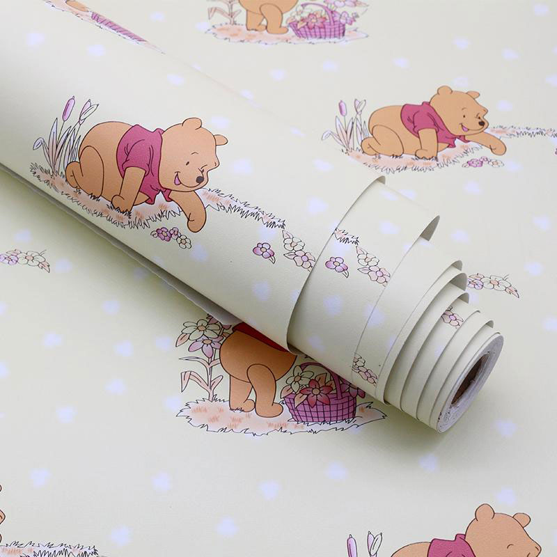 5M Giấy Dán Tường -Decal dán tường Gấu Pooh Vàng