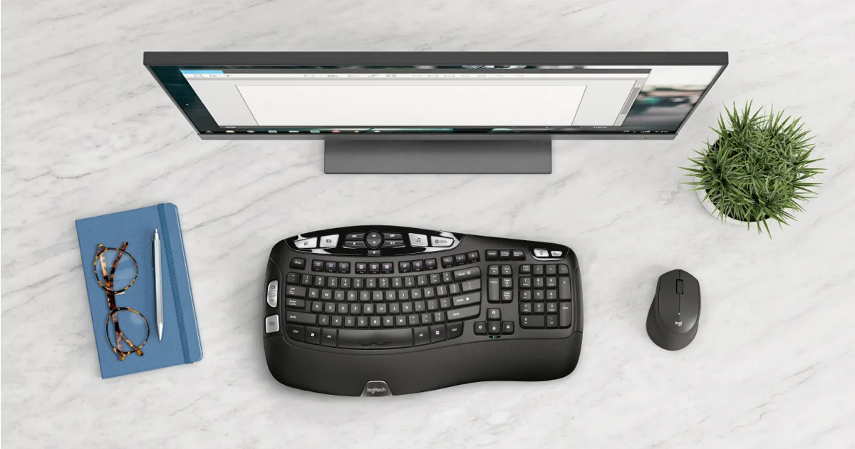 Bộ Phím Không Dây Cao Cấp Logitech K350 Thiết Kế Công Thái Học Độc Đáo - Hàng Chính Hãng