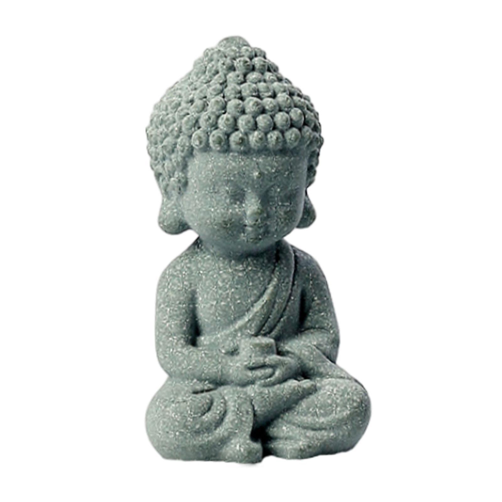 Resin Buddha Statue Miniature Sitting Buddha Statue for Office Hotel Desktop
