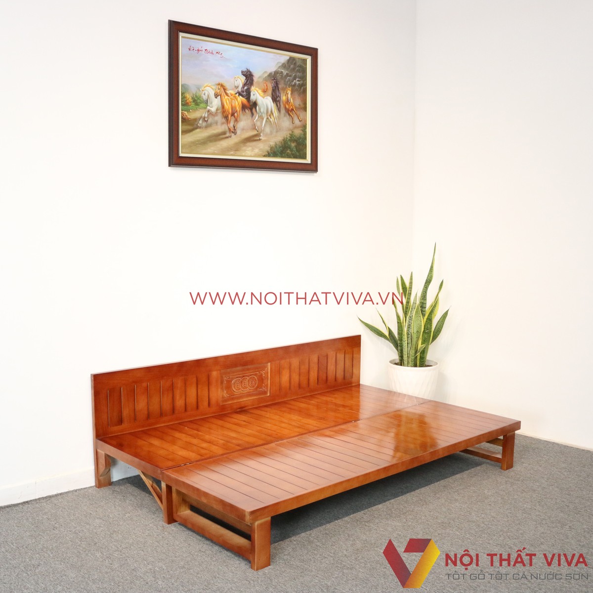 Ghế Gấp Trường Kỷ Gỗ Xoan Mở Ra Thành Giường 1m9x1m4 Bền Đẹp