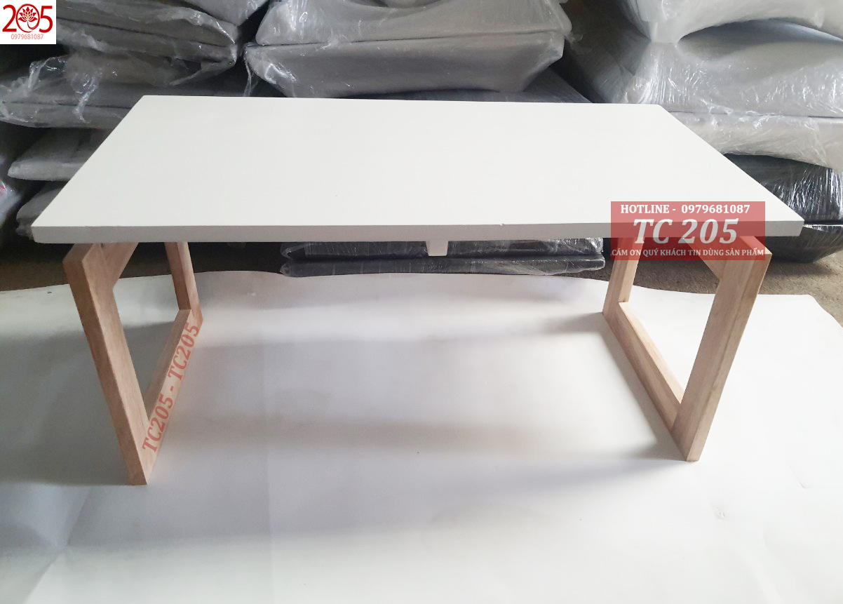 BÀN CHÂN KHUNG - GỖ CAO SU 100% - 40x70xcao 35cm- 205 TC Folding Wooden Table