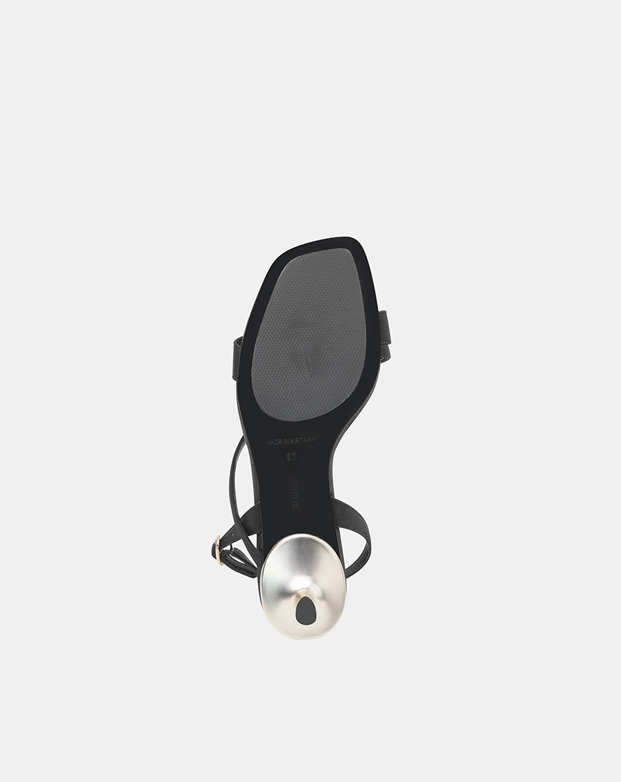 Giày Sandal Nữ 7cm Thời Trang JUNO Gót Trụ Quai Ngang Phối Quai Xéo SD07099