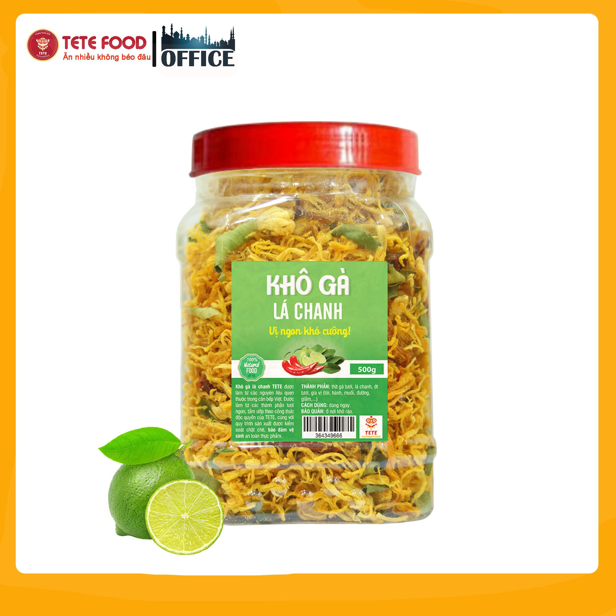 Khô Gà Lá Chanh Cay TeTe 500gram