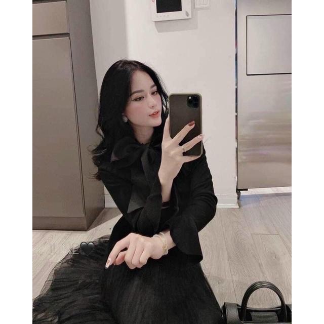 ÁO NƠ ĐEN TAY LOE
