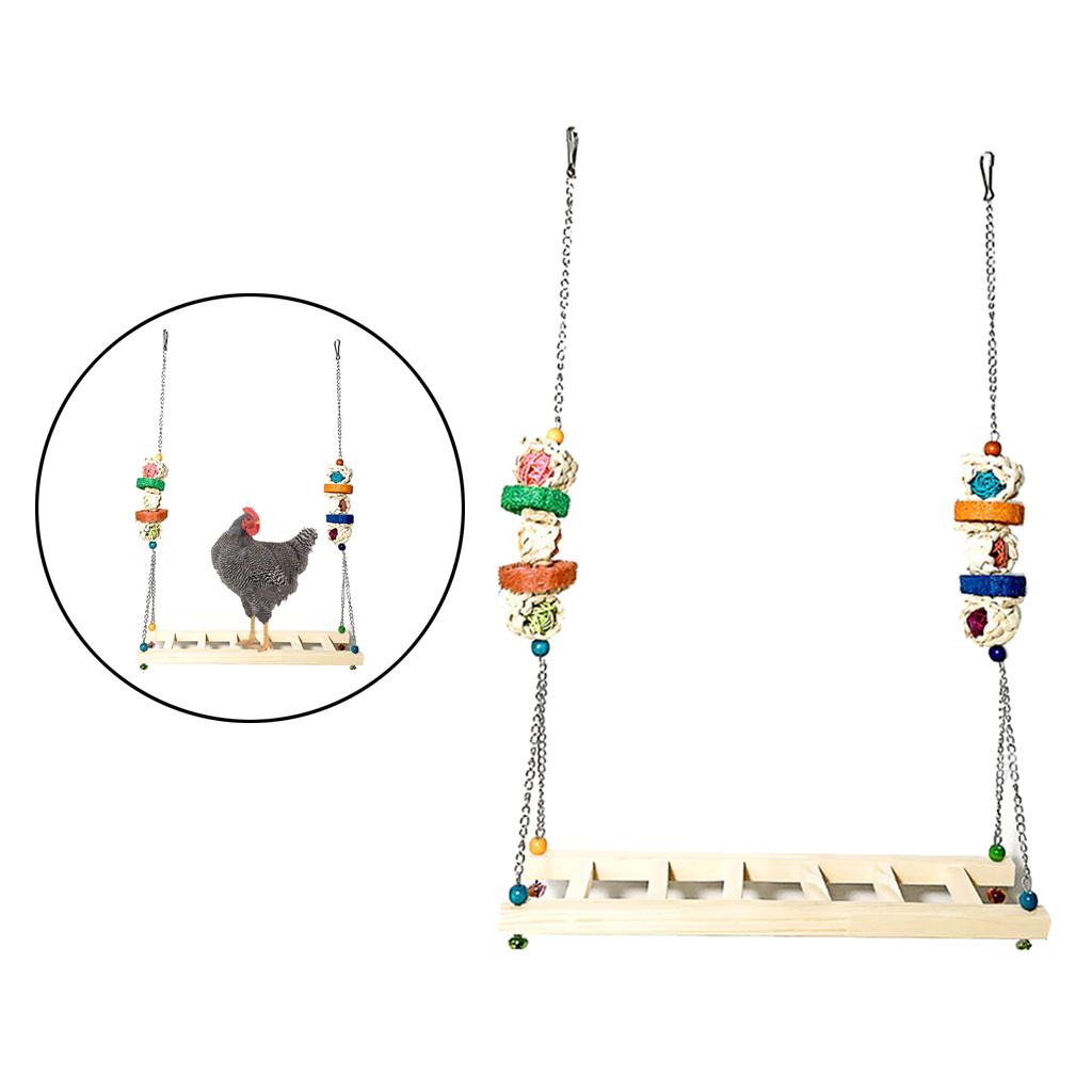 Chicken Swing Ladder Wooden Perch Handmade Chicken Toy For Macaw Trainning