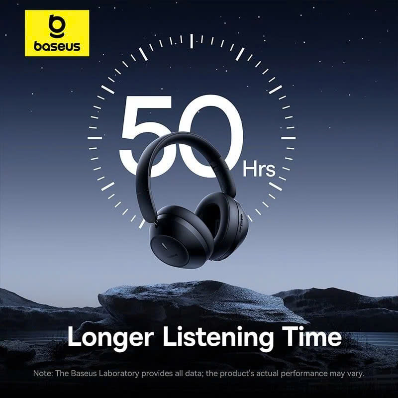 Tai Nghe Chụp Tai Bluetooth Baseus Bass 30 Max (Bluetooth 5.3, -30dB, Noise Cancellation Over Headset, Ultra Low Latency, 50H Time) hàng chính hãng