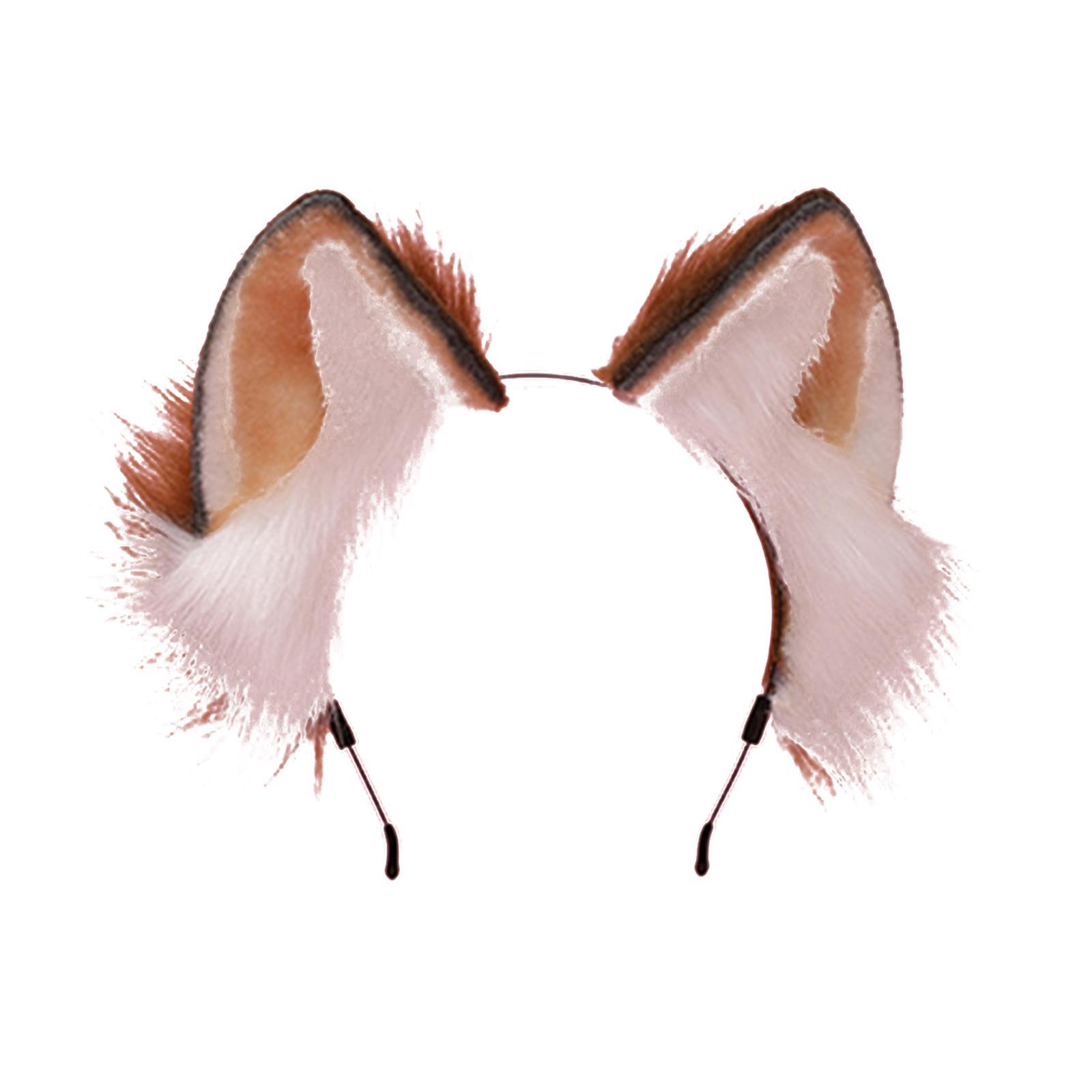 Cute Animal Ears Headband Furry Fox Ears Costume Dress up Plush Hairband Headdress Hair Accessories for Lolita Cosplay Halloween Stage Shows