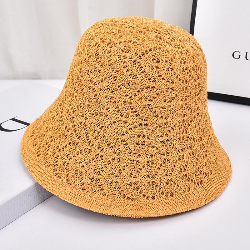 Năm 2021 Thời Trang Phụ Nữ Nón Người Cá Mũ Đầu Mùa Xuân Và Mùa Thu Dệt Nón Mùa Hè Hàn Quốc Hoang Dã Rỗng Bóng Mũ Rơm