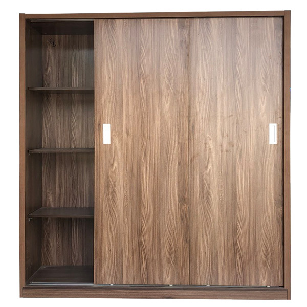 Tủ Áo Cửa Lùa 1m6 Gỗ MDF Melamine Màu Óc Chó