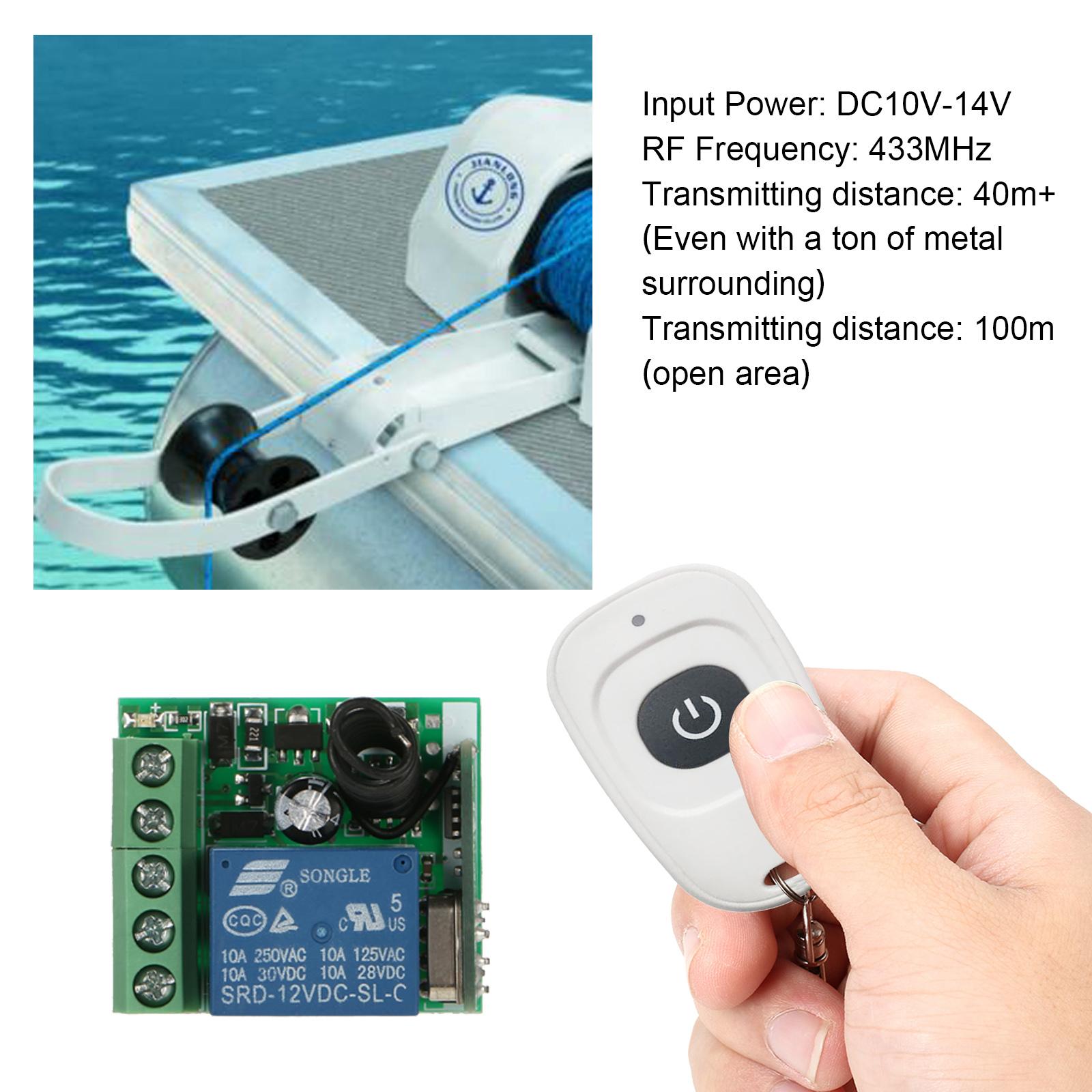 Smart Home 433Mhz DC 12V 1CH Wireless Remote Switch Relay Receiver Transmitter Universal Remote Control Switch Module and RF Transmitter Remote Controls 1527