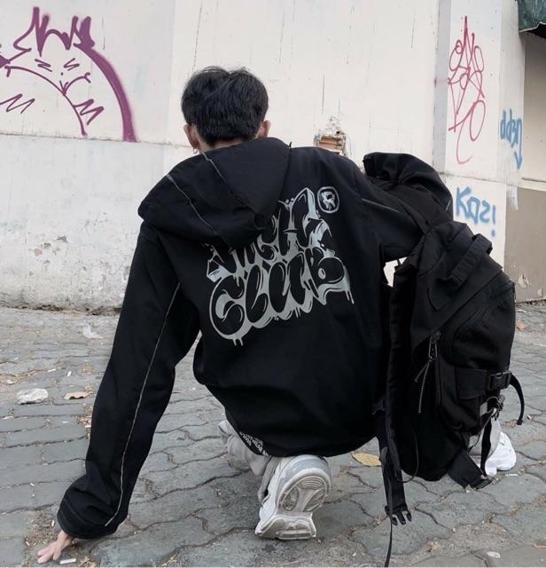 Áo khoác dù unisex form rộng 2020 Club nam nữ ulzzang WIND
