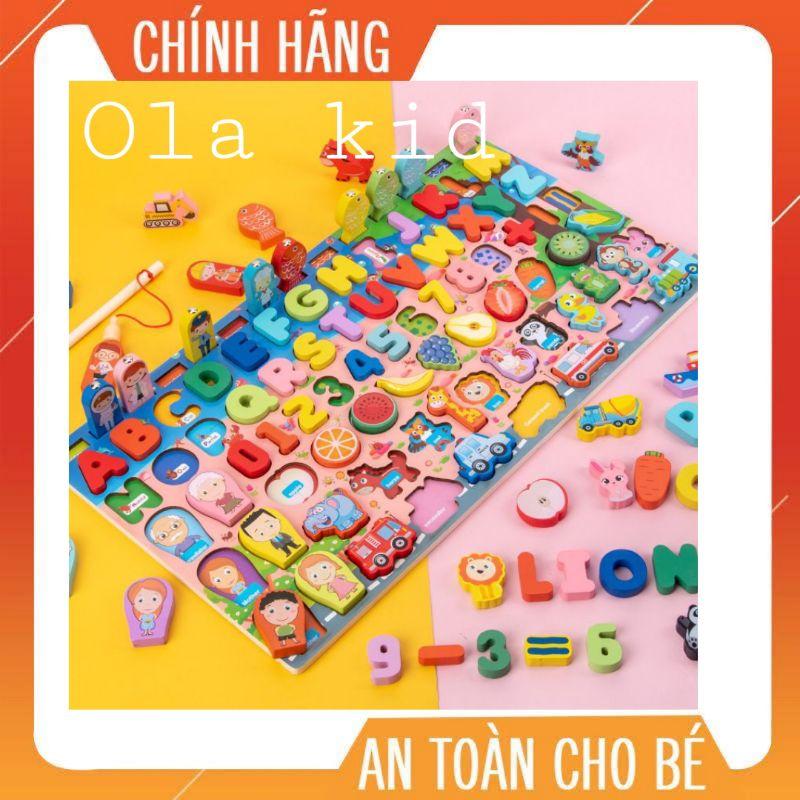 Đồ Chơi Bảng Ghép Hình Thông Minh 7 in 1, 6 in 1. Bảng học chữ ,tập đếm câu cá cho bé