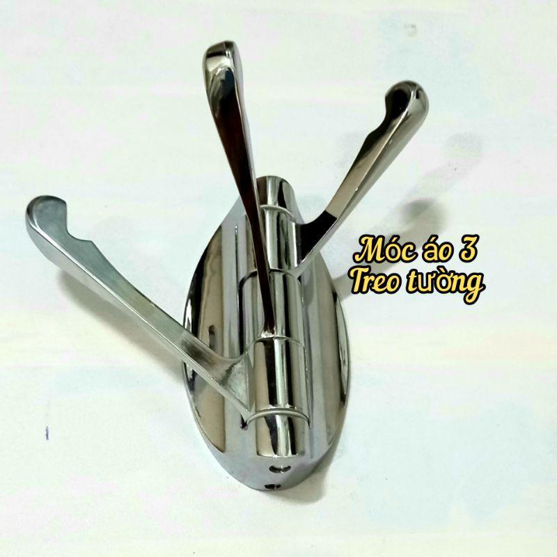 Móc áo 3 chia treo tường, bằng hợp kim mạ crôm rất sắc nét , lắp đặt dễ dàng..