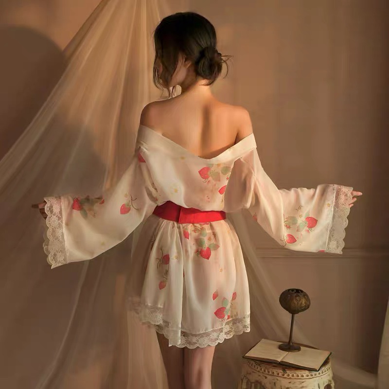 Váy ngủ áo choàng kimono cao cấp sexy P73 - Đầm ngủ kimono gợi cảm - Đồ ngủ nữ sexy