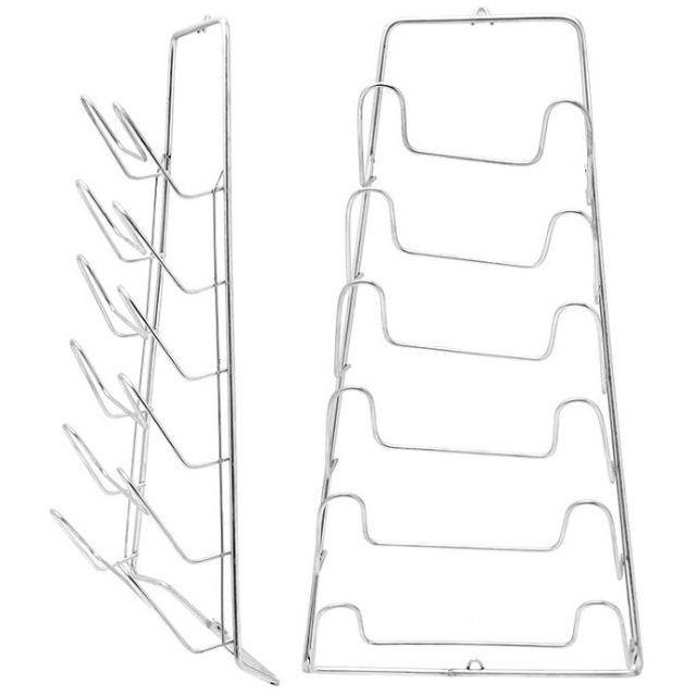 Kệ úp vung nồi inox 6 tầng (cài vung)