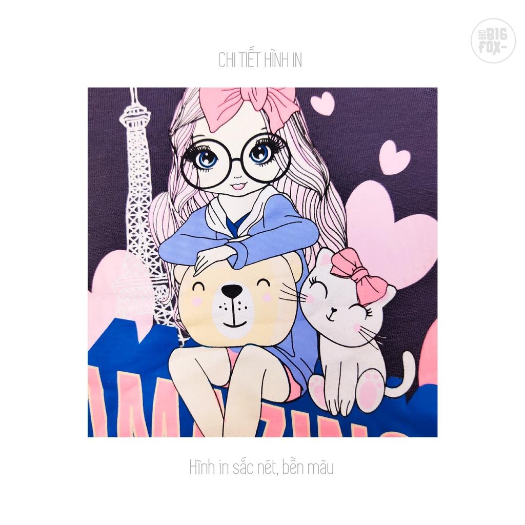 Bộ dài tay bé gái BIGFOX - MISS MEOW size đại, bộ thu đông cho bé phong cách Hàn Quốc in amazing 11 - 37 kg