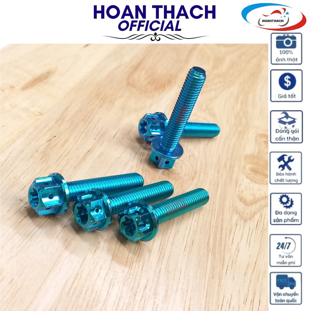 Ốc titan gr5 8L40 đầu Probolt lục bảo lá  HOANTHACH SP007942 (giá 1 con) dành cho xe máy