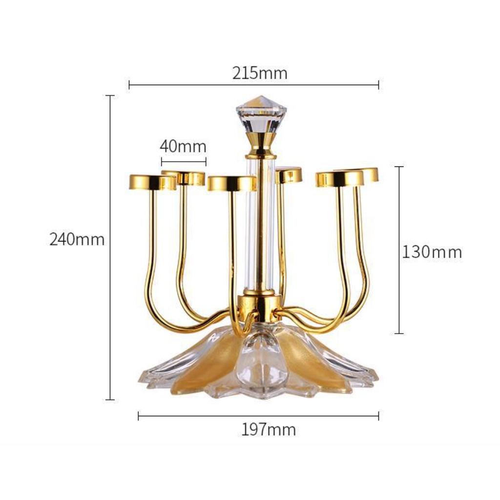 Giá úp cốc, ly có trụ xoay 360 độ, đế thủy tinh sang trọng