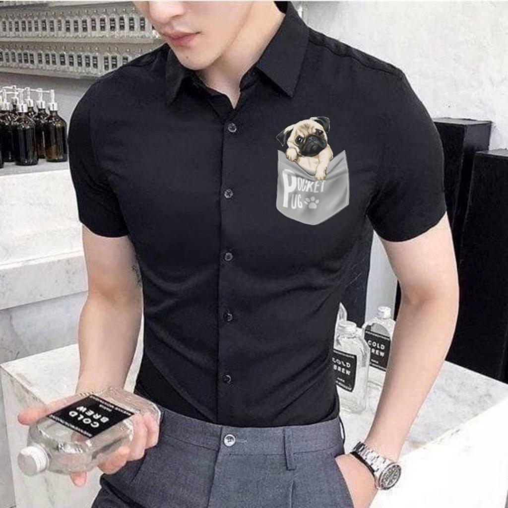 ÁO SƠ MI NAM TAY NGẮN PHỐI HỌA TIẾT SIÊU CHẤT, SIÊU ĐỘC ĐÁO