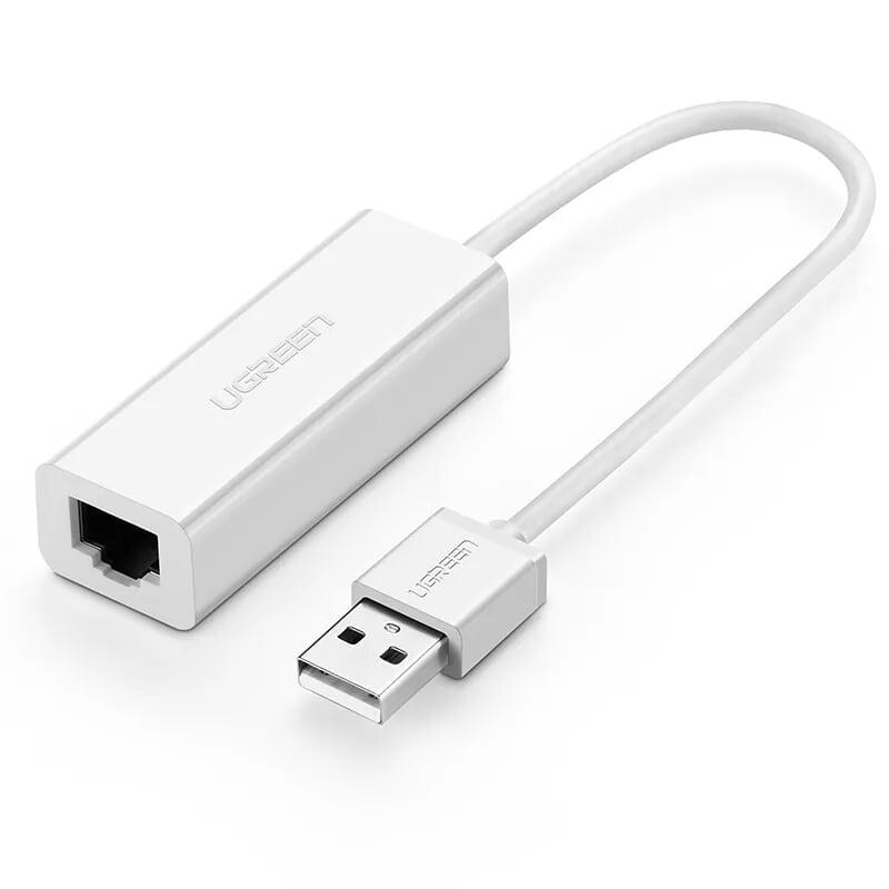 Ugreen UG30295CR128TK 15CM màu Trắng Cáp chuyển đổi USB 2.0 sang cổng LAN RJ45 tốc độ 100Mbps vỏ nhựa - HÀNG CHÍNH HÃNG