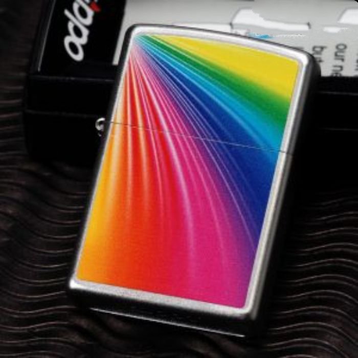 Bật Lửa Zippo Lighter Rainbow Satin Chrome Chính Hãng Usa