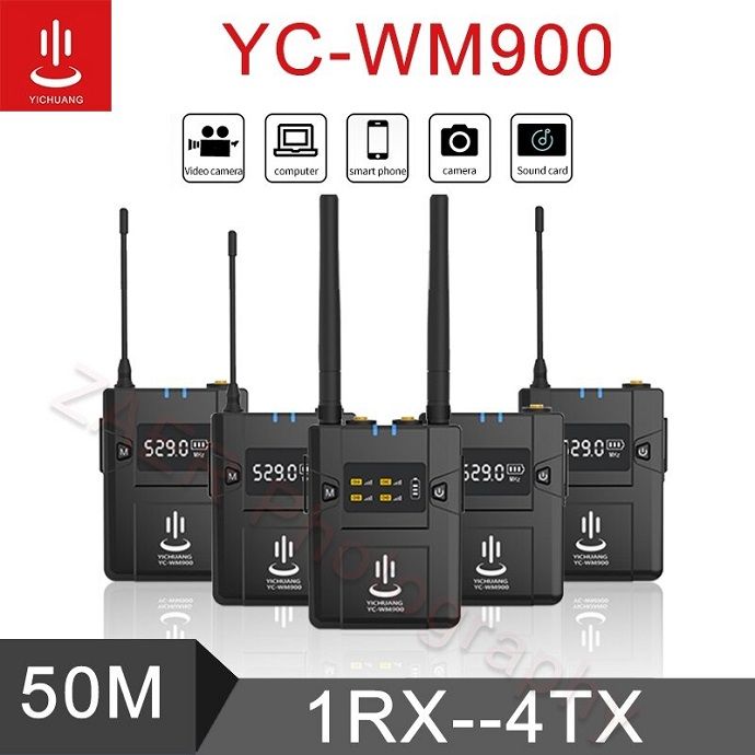 Micro thu âm cài áo 4 người YC-WM900 Hàng Chính Hãng