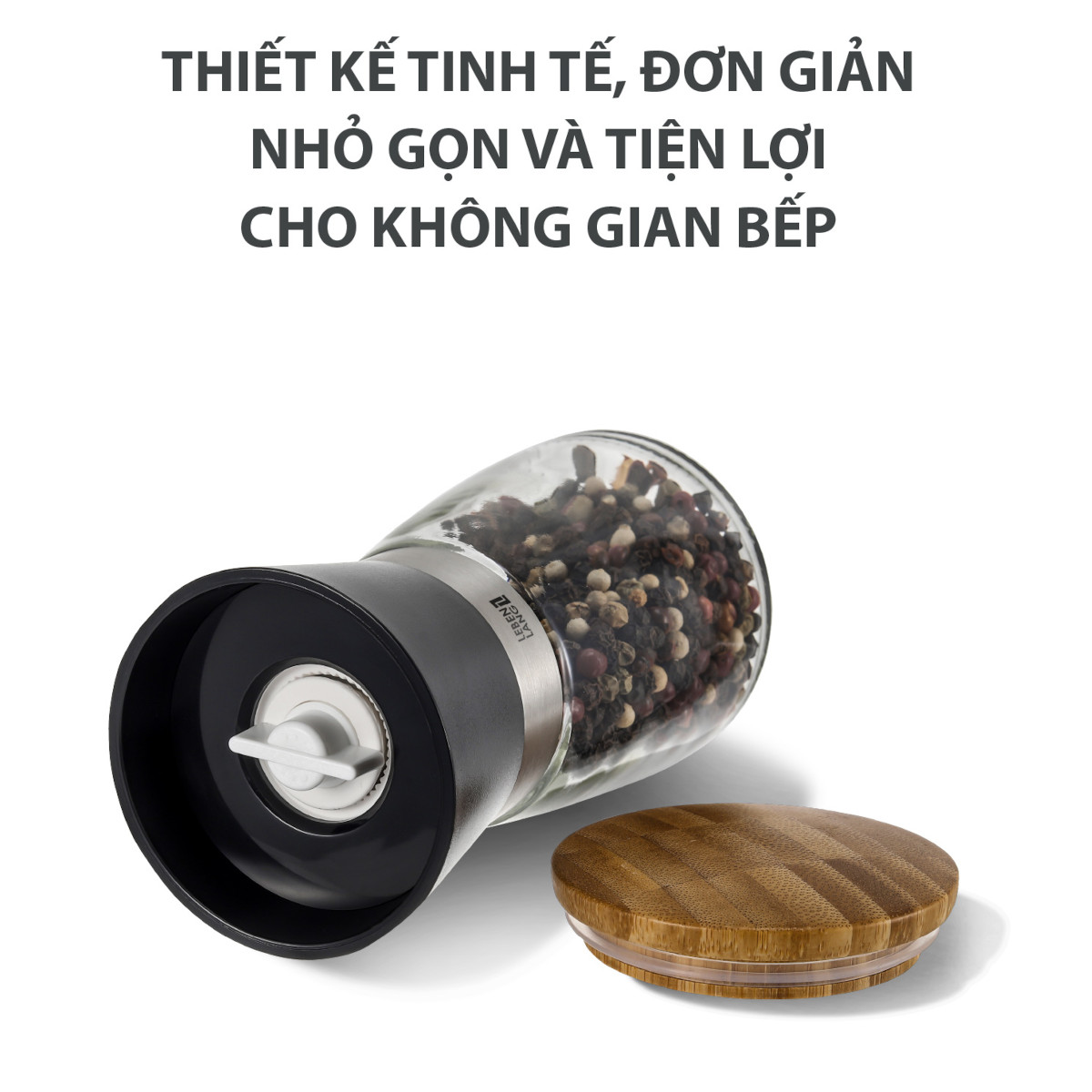 Dụng cụ xay tiêu cầm tay thủy tinh Lê Bên Làng LBL9595 dung tích 170ml nhỏ gọn tiện lợi