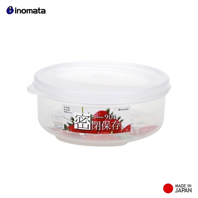 Combo Hộp Nhựa Tròn Nắp Dẻo Bảo Quản Thực Phẩm + Muôi Nhựa Xới Cơm An Toàn - Nội Địa Nhật Bản
