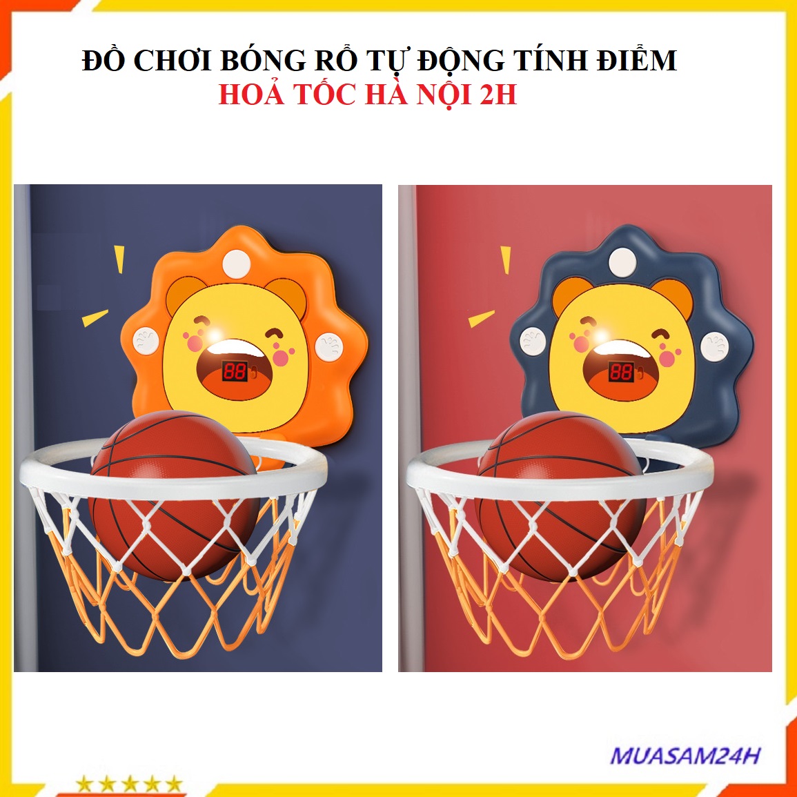 Đồ Chơi Cho Bé Trai Bé Gái - Đồ Chơi Bóng Rổ Cho Bé Treo Tường Có Cảm Ứng Tính Điểm Phát Nhạc Cổ Động - Đồ Chơi Trẻ Em Thông Minh - Đồ Chơi Trẻ Em HT SYS