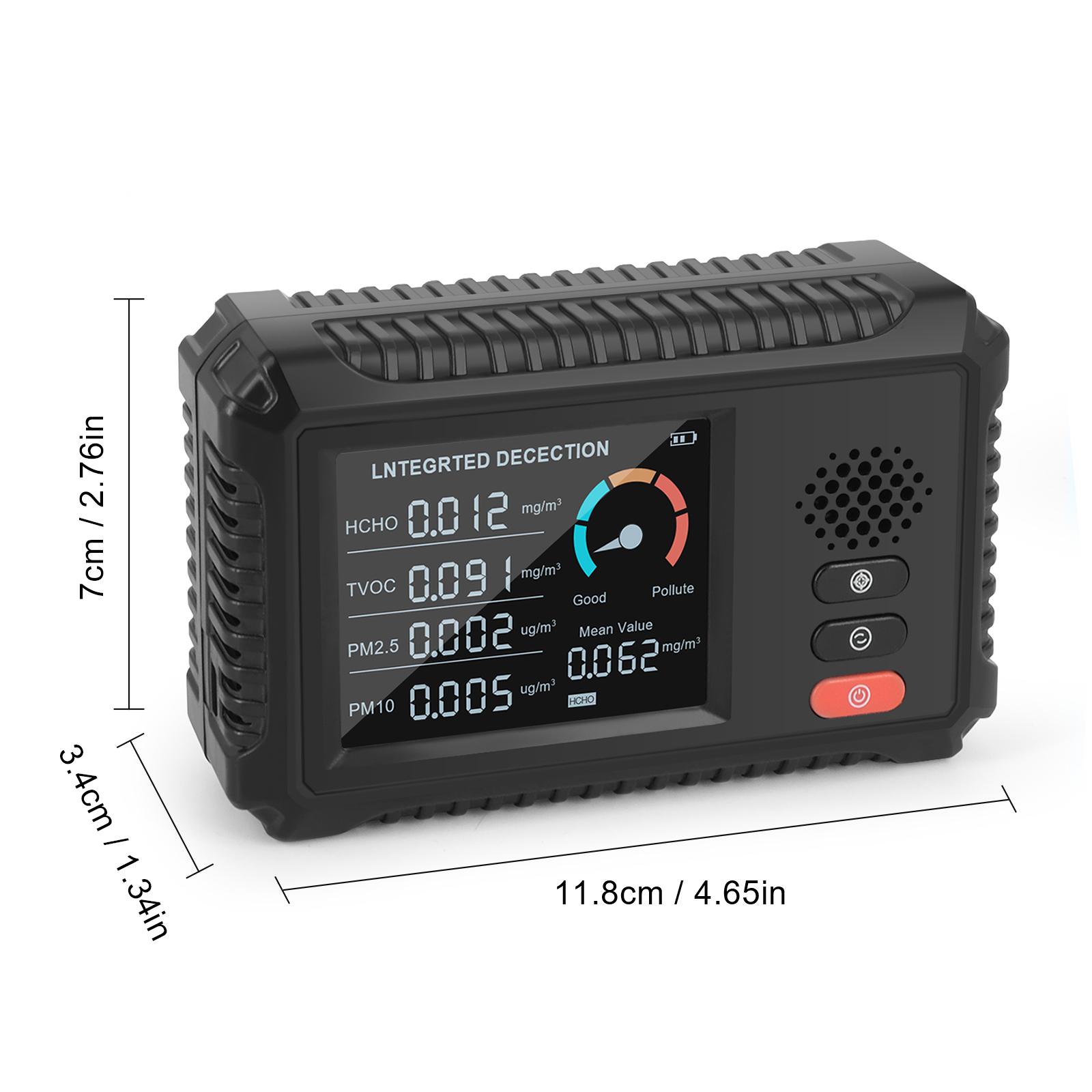 Air Quality Monitor Formaldehyde Detector TVOC PM2.5/PM10 Tester Air Gas Detector Real Time Data Monitoring