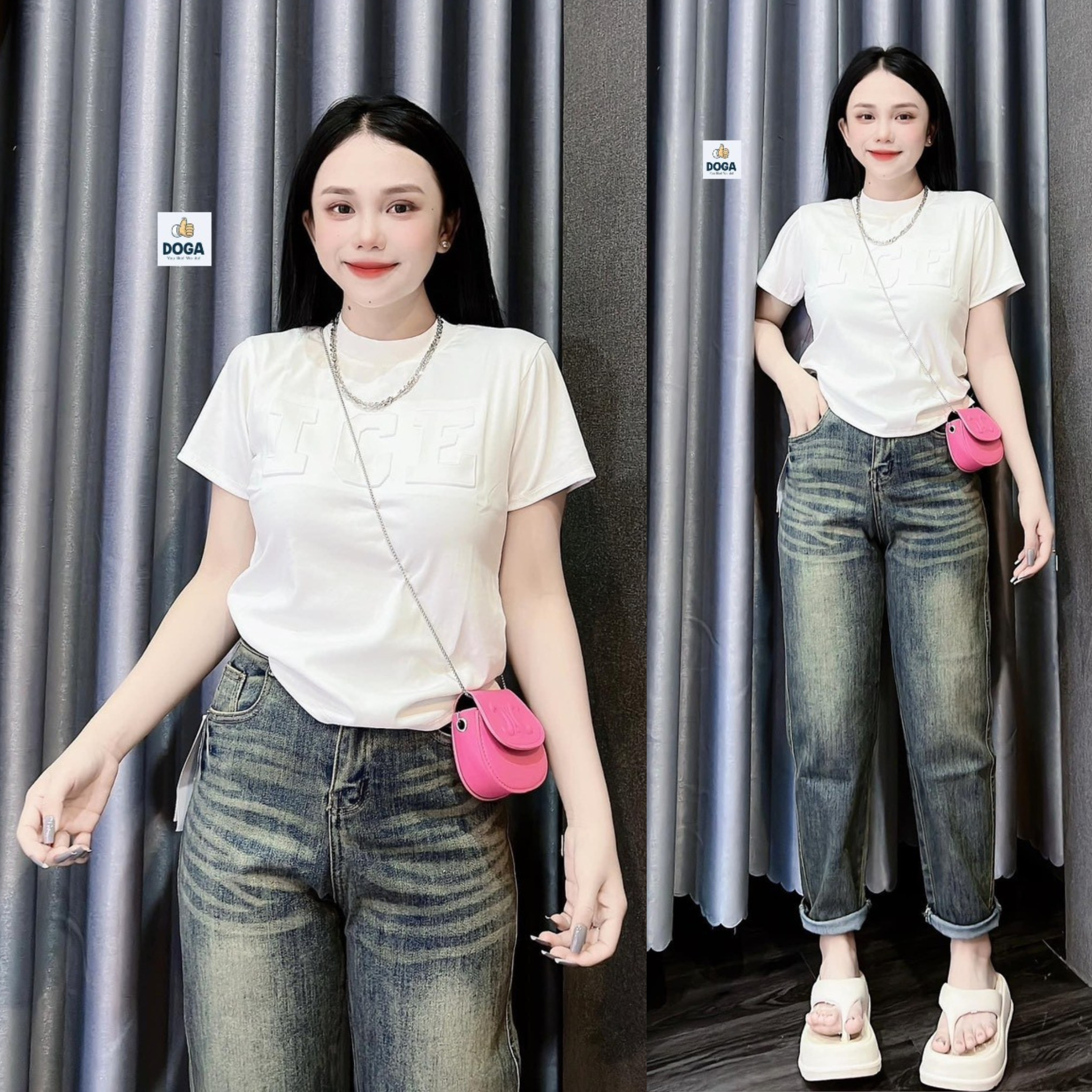 Áo thun chất BORIP COTTON Xịn dập nổi dáng áo baby tee size 35kg-70kg DOGA tay ngắn cổ tròn thoáng mát, hut mồ hôi. không xù lông M175