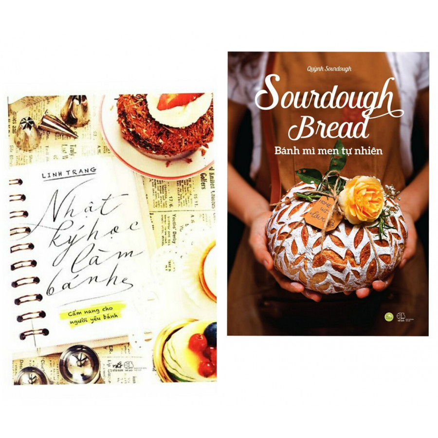 Combo 2 cuốn sách về nấu ăn: Nhật Ký Học Làm Bánh - Tập 1 + Sourdough Bread - Bánh Mì Men Tự Nhiên ( Tặng kèm bookmark Phương đông)