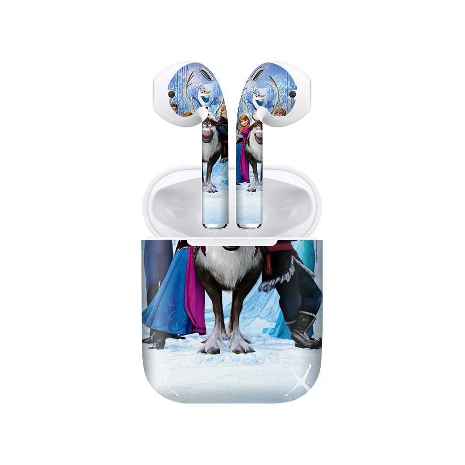 Miếng dán skin chống bẩn cho tai nghe AirPods in hình Frozen - fil0x002 (bản không dây 1 và 2)