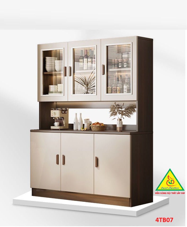 Tủ bếp gia đình gỗ MDF phong cách hiện đại 4TB07 - Nội thất lắp ráp Viendong Adv