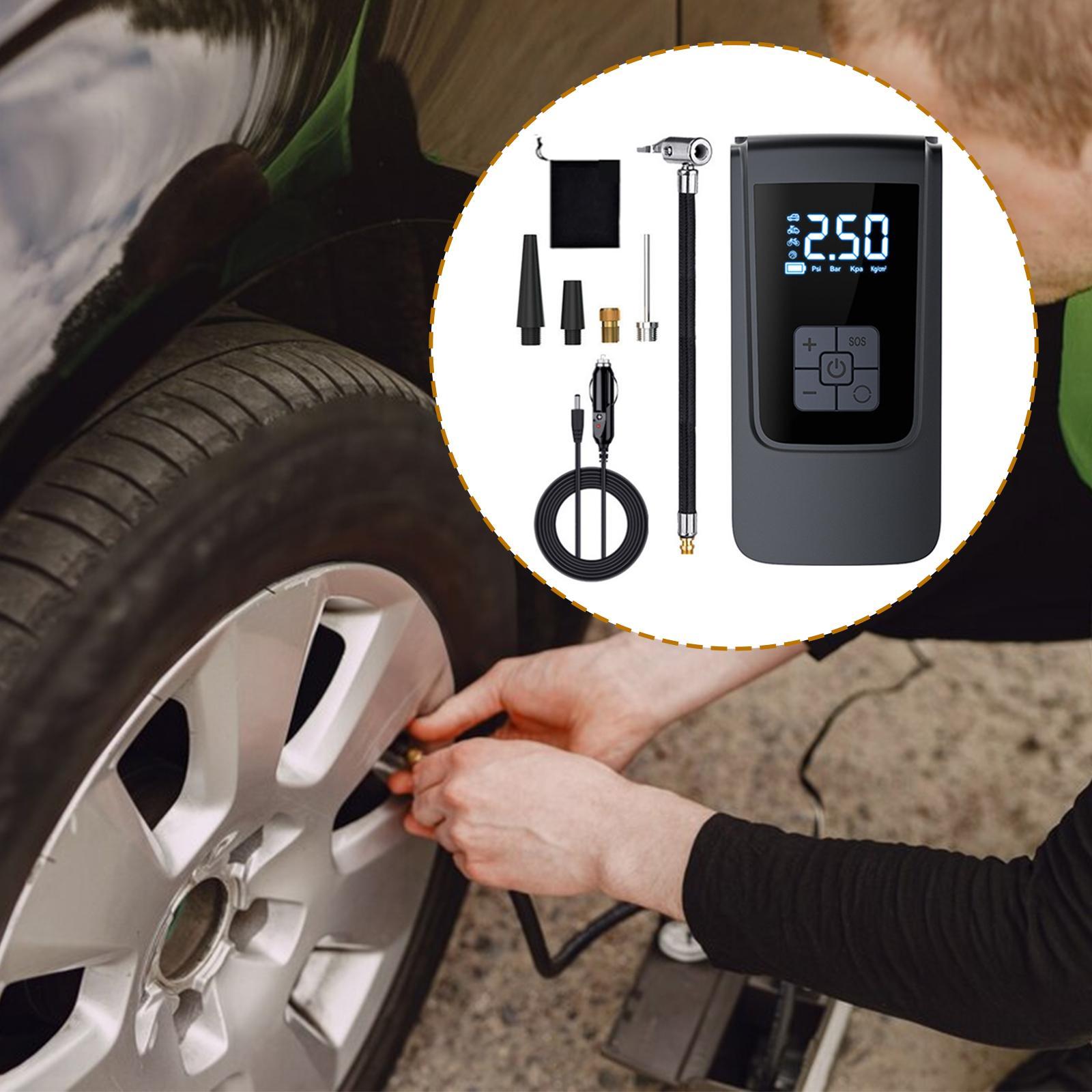 Air Compressor Tire Inflator Tire Pump Fast Inflation Compact Portable Rechargeable Power Bank Electric Pressure Gauge for Bicycles Car