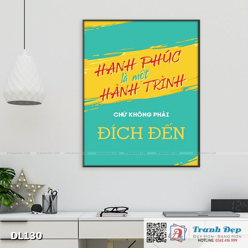 Tranh động lực trang trí văn phòng làm việc - Hành phúc là một hành trình chứ không phải đích đến - DL130