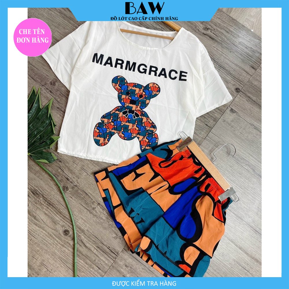 Đồ Bộ Nữ, Đồ Bộ Nữ Mặc Nhà, Bộ Quần Áo Nữ Lụa Satin Tay Dơi Quần Có Túi Cao Cấp, Đồ Bộ Ngủ Nữ, Đồ Bộ Nữ Ngắn, Đồ Ngủ Nữ Thoáng Mát Thương Hiệu Baw MM2 ( hình thật shop tự chụp)