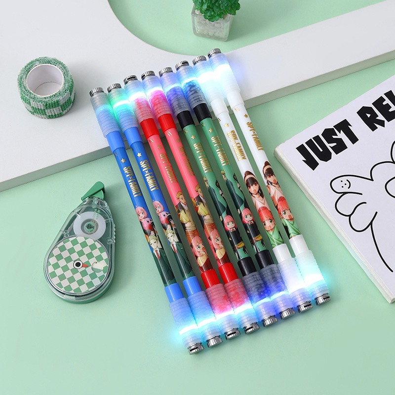 Bút quay có đèn Led nghệ thuật cân bằng chống trượt - Spinning pen trò chơi giải trí có thể viết được - SPY FAMILY